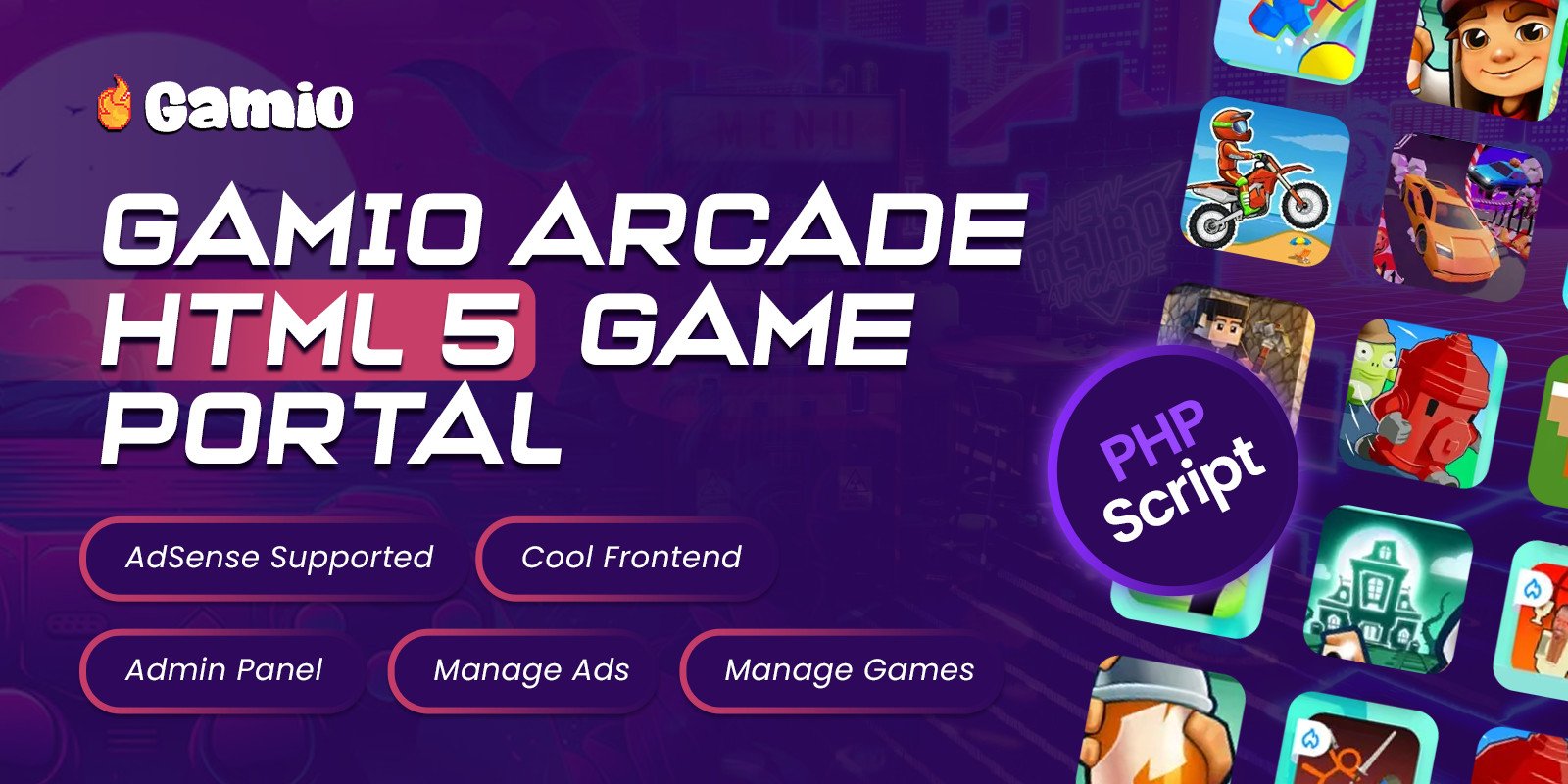 Gamio Arcade HTML 5 Game Portal PHP Script.jpg